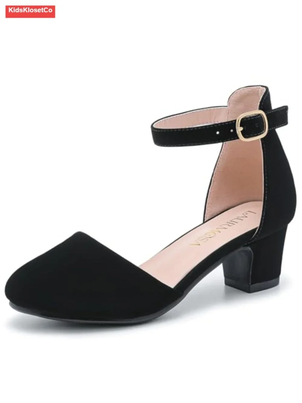 Girls Dress Shoes Closed Toe Chunky Heel Mary Jane Pumps Ankle Strap